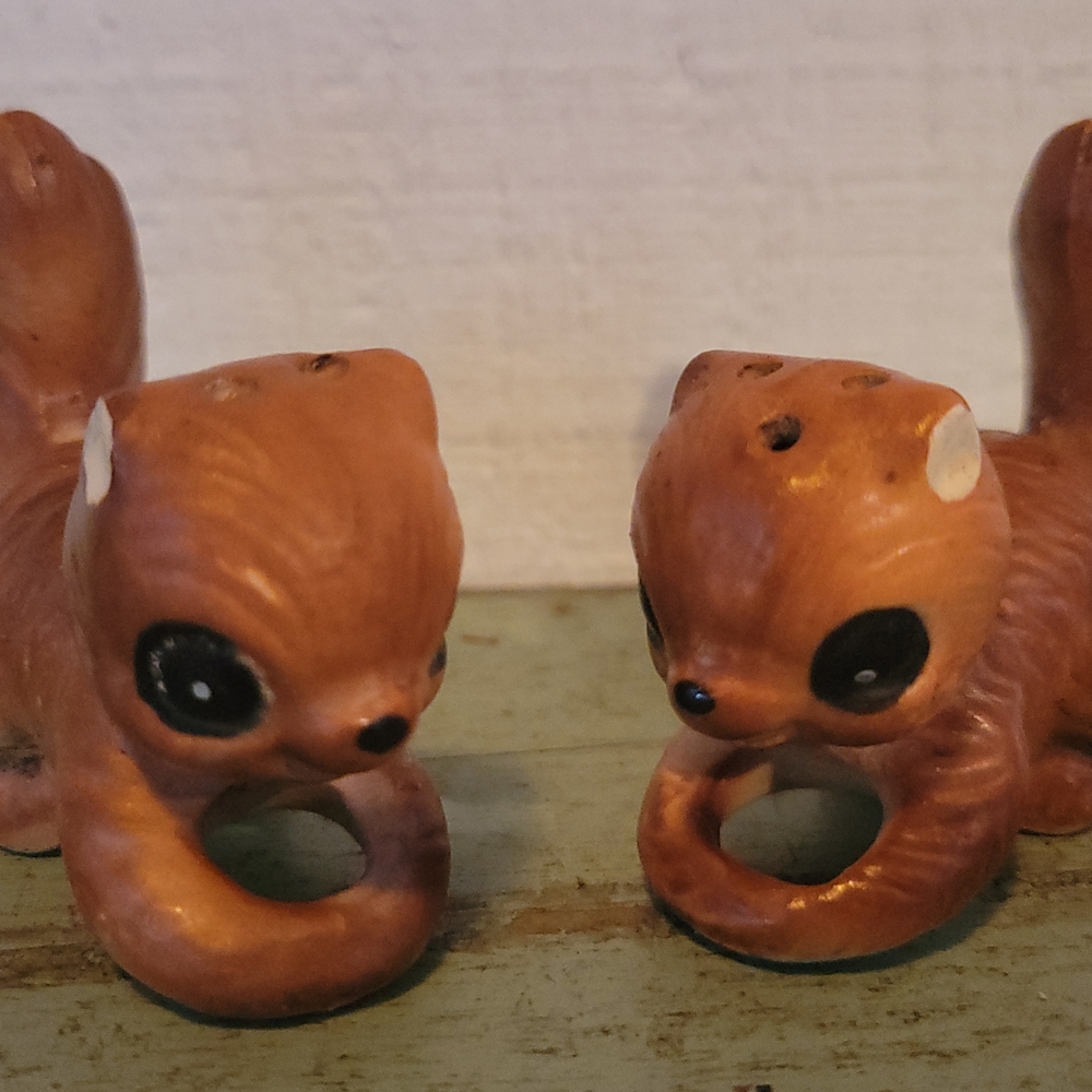 Vintage Squirrel Salt and Pepper Shakers
